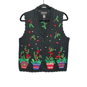 Vintage Hampshire Studio Knit Christmas Holiday Sweater Women’s Medium Petite